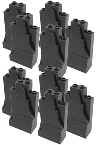 LONESTAR Bricks Klemmbausteine | City Paket 10x FELSEN 2x4x8 darkgrey | Marktführer kompatibel | DIY