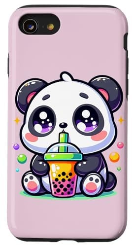 iPhone SE (2020) / 7 / 8 Panda Kawaii Boba Bubble Tea Cute Anime For Kids Case