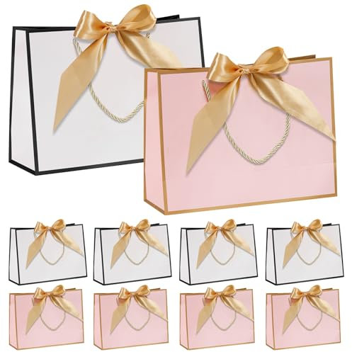 10er-Pack 32x25x11 cm Geschenktüten Groß - Geschenkverpackung für Geburtstag, Hochzeit & mehr