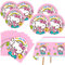 AVONO Kitty Birthday Party Supplies, 20 Plates, 20 Napkins and 1 Tablecover for Girls Kitty Party Decorations