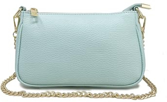 Chicca Borse Borsetta da donna in pelle, borsa a tracolla clutch pochette (Tiffany)