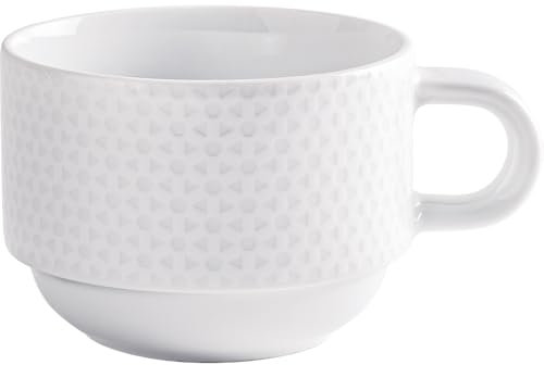 KAHLA 115406A74364C Honeycomb Kaffee-Obertasse 0,18 l stapelbar | stapelbare Tasse mit Relief-Muster aus Porzellan