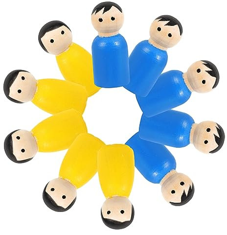 TOYANDONA 1 Satz Graffiti-Marionette Peg-Puppe Puppe Wimpern dekorative Steckpuppe Anbindung Leute pfeifen für kinderspielzeug weihnachtdeko Holzhandwerk Wohnkultur hölzern