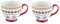 Villa Altachiara Set Di 2 Tazze Colazione Jumbo Rosso, New Bone China, 11X9 Cm, Perfette Per Colazione E Tè, Collezione Gardeny