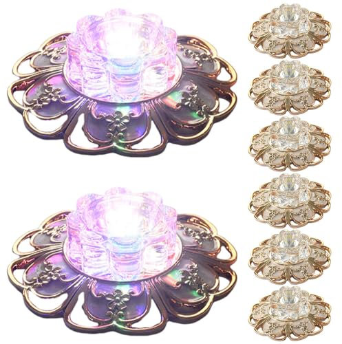 WLBHWL Downlight Empotrado LED De Cristal Y Resina De 10 W con Borde Deflector, Lámpara De Techo En Forma De Pétalo De 7 Pulgadas, Lámparas De Techo De Luces De Colores para Porche, Hotel