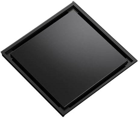 HUNTFF Scarico a Pavimento per Doccia in Acciaio Inossidabile, valvola di Scarico a Pavimento Invisibile, sifone per Doccia, Dispositivo antiriflusso per Cucina, Bagno, Ottone, Quadrato, antiodore