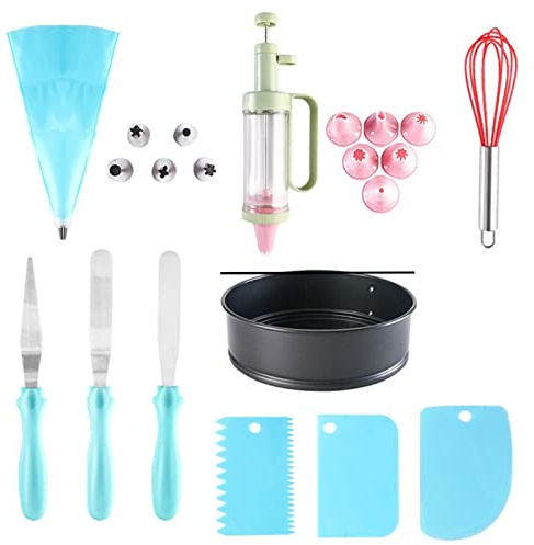 HGUHP Cake Mold,Bake Molds Baking Tray Metal Cake Pan Round Bread Mold with Removable Bottom Buckle Quick Release Non Stick Coating Bake Tools(1sets)