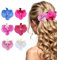 6er-Set Flower Hair Clip, Blumen Haarschmuck Design mit Federdruckverschluss, Blumen Haarschmuck PU-Material & Glitzerperlen, Natürlicher Charme In 6 Farben