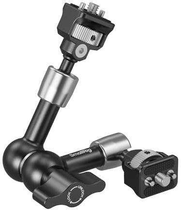 SMALLRIG 7'' Magic Arm mit 1/4-20 Schrauben und Gefederten Stiften, 1,5 kg Tragkraft, 360° Doppelkugelkopf, Rutschfestes Design für Kameras/Leuchten/Monitore/Mikrofone/Telefone – 5308