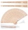 Yecaiyoger 50 Pcs Personalised Wooden Hand Fans Bulks Wedding Favors Custom Engraved Text Sandalwood Folding Fans for Party Favors Bridal Shower Wedding Gift for Guests (50)