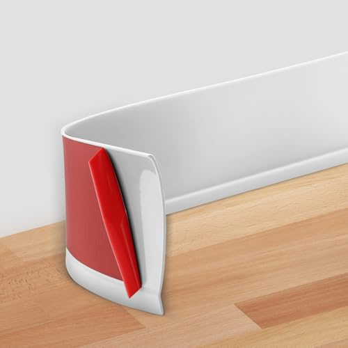 POPAKAN Flexible Baseboard Molding Trim 4 x 15 ft, 20ft 40ft 50ft 60ft 100ft Self-Adhesive Vinyl Wall Base Cove Base, Peel and Stick Rubber Wall Base Molding Trim - White