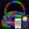 Neon LED-Streifen, RGB, flexibel, 5 m, IP65, wasserdicht, bunte Lichter, rundes Netz, Bluetooth-Steuerung, Handy-Smart-App und Fernbedienung, Lichterkette, Dekoration für Innen und Außen