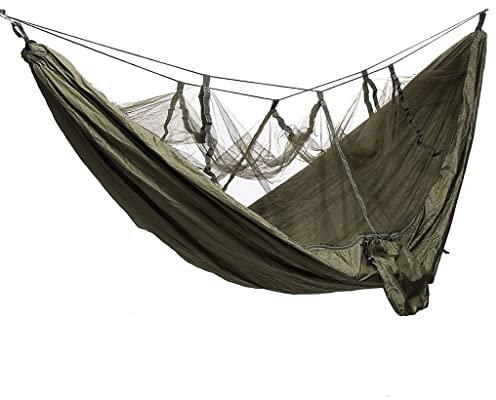 Hamac de camping en plein air avec moustiquaire – Lit balançoire de plage portable pour randonnée, trel et survie – Léger et pour un confort ultime