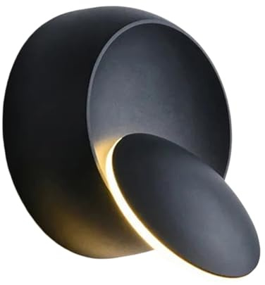 Harewtwy 5W LED Modern Wall Lamps 350 Degree Rotatable Lamp Wall 85-265V 3 Color Light Changer for Living Room & Bedroom A