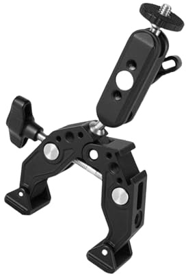 Aluminum Alloy Photography Clamp With Universals Mounting Bracket Two Swivels Joints Fit Camera Phones Studio Equipment Cold Shoe Adapter For Gimbals Rod/Crossbars