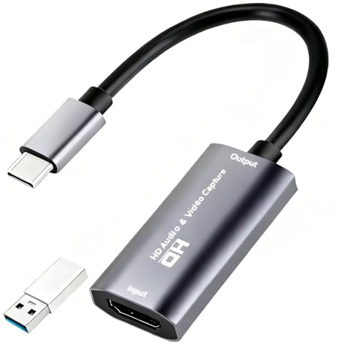 Video Capture Card, HDMI to USB C Audio Capture Card for Streaming Switch Xbox PS5/4 Gaming USB 3.0 HDMI Video Capture Device 4K 1080P 60fps Live Record Grabber Compatible with DSLR Camera Window Mac