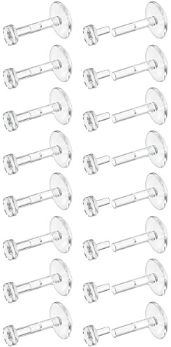 Dochais 16G 18G Klar Piercing Retainers Flexible Acryl Knorpel Daith Tragus Helix Piercing Stecker Retainer Klare Nasenpiercing Lippenpiercing Labret Ring Retainer 16 Stück 6mm 8mm 10mm 12mm