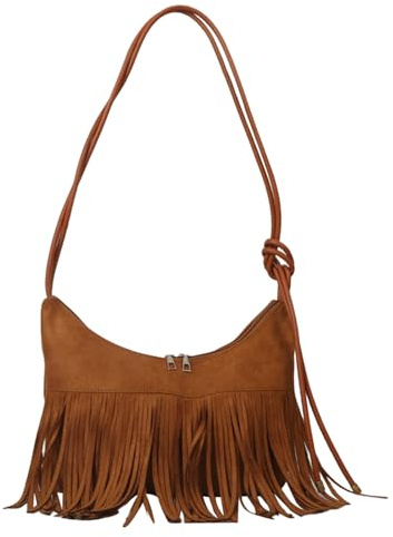 Handtasche Damen Cowgirl Kostüm Boho Style Y2k Kleine Tasche Umhängetasche Elegant Vintage Handtasche 70er-Jahre Mit Quaste Crossbody Satteltasche Arbeitstasche