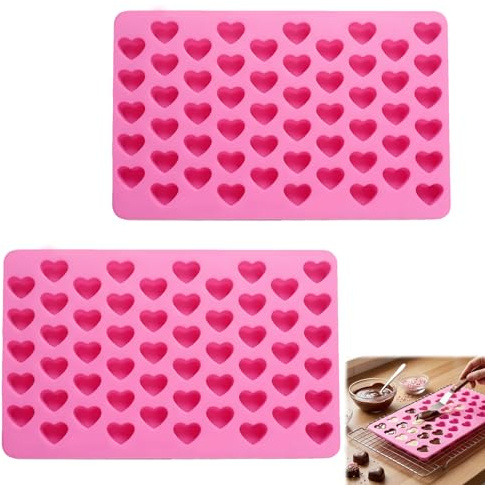 LgCiXli Juego de 2 moldes de silicona para bombones, postres y dulces, antiadherentes y aptos para alimentos, versátiles para San Valentín y bodas