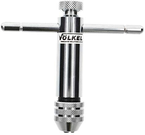 VÖLKEL Werkzeughalter mit Knarre No.1 I für Rechts- und Linksgang I Ganzstahlausführung I für M5- M12 o. 7/32-1/2 I Für Vierkant 4,5-8,0 mm