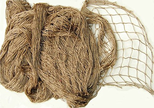 Ghillie Suits Knotted Netting - Camo Netting to Customize, Hunting Gear, Camouflage Netting Used by Outdoor Enthusiasts for Climbing, Hunting or Fishing - 4' X 5' with 1x1 Holes, Tan