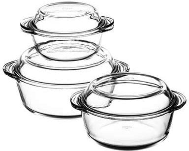 Borcam 6tlg. Auflaufformen Set aus hitzebeständigem Glas