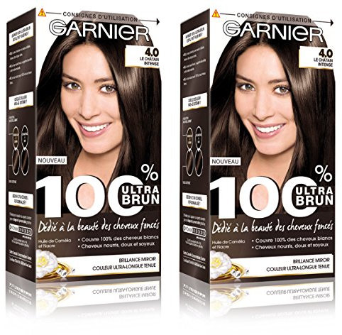 Garnier – 100% Ultra marrón – Tinte castaño permanente intenso – Juego de 2 unidades