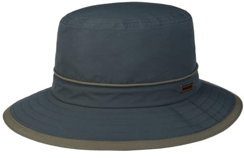 Stetson Kettering Outdoorhut (S-XXL) Damen/Herren - Wasserabweisender Stoffhut mit UV-Schutz - Faltbarer Nylonhut mit Paspelrand - Schlapphut mit Coolmax-Futterband Sommer/Winter blau XL (60-61 cm)