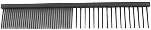 GROOM PROFESSIONAL Anti-Statik-Kamm Fein/Grob 20cm Schwarz - Halb Grob/Halb Fein Gezahnter Kamm für Hunde - Tierhaarkamm - Teflonbeschichtung zur Reduzierung der Statischen Aufladung - 20cm Länge