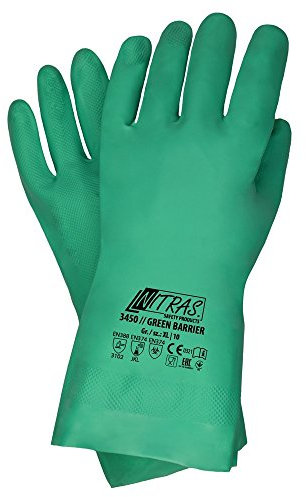 Chemieschutz Handschuhe Nitril grün EN 374-3 Größe 8 - 12 Paar