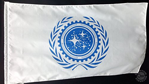 QMx United Federation of Planets Flagge, Blau, Weiß, 152,4 cm breit x 91,4 cm hoch