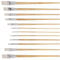 Jerry Q Art 12 PC White Synthetic Hair Flat Brush Set With Long Wood Handles For Watercolor and Acrylic JQ66051