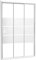 ONDÉE, Façade MISSI, Façade coulissante 3 volets. 80x185cm, Epaisseur 4mm, Poignée en ABS blanc, Profilé aluminium blanc (-25/+5mm), Verre trempé sérigraphié 3 bandes blanches