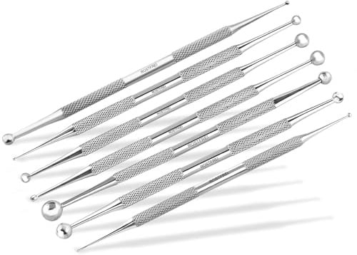 7-teiliges Set Massagestifte Stab aus Rostfreiem Edelstahl Massage Stifte | Punktsucher zur Massage für Wellness Entspannung 15 cm