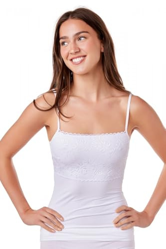 Camille Womens Luxury Camisole Top - Ladies Floral Lace Adjustable Strap Vest Top - Lightweight & Breathable for Comfort and Style