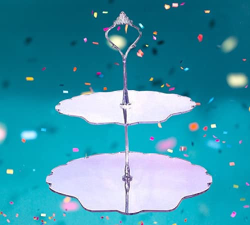 Zwei Ebenen Schalen Kuchenstand - verspiegelt, STANDARD