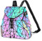 Geometrische Taschen Reflektierend Rucksack Damen, Handtasche Holographic Holo Schultertasche Geldbörse Geometrischer Leuchtende Taschen Set Handytasche NO.2