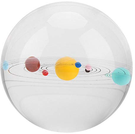 3D Kristallkugel Klar 8cm Kristallkugel Transparente Galaxien Kugel Klare Lensball Fotokugel für Fotografie Home Office Decor Geschenke Meditation Dekoration(Solar System)