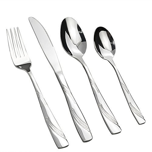 Lesbye Besteck Set 16 Teilig, Besteckset Edelstahl, Besteck aus Edelstahl