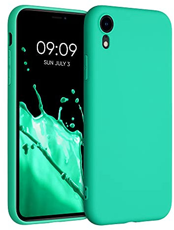 kwmobile Case Compatible with Apple iPhone XR Case - Soft Slim Protective TPU Silicone Cover - Neon Turquoise