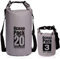 XENOBAG Wasserfeste Tasche 3 Liter/Dry Bag, klein/Ocean Pack 3l / wasserdichter Beutel/Drybag mit verstellbarem Schultergurt und Sicherheitsverschluss (Grau, 3 Liter)
