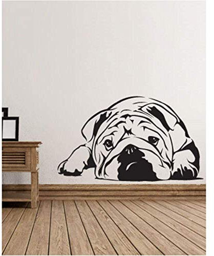 Neueste Vinyl Liegenden Hund Wandaufkleber Mode-Stil Kunst Wandbild Für Home Room Art Dekoration Abnehmbare Tapete-49X29 Cm