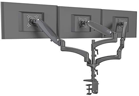HFTEK - Monitorarm - dreifache Halterung Halter Tischhalterung für 3 Bildschirme von 15 – 27 Zoll mit VESA 75/100 - GM138DB