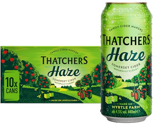 Thatchers Haze Apple Cider, 10 x 440ml Cans | Family Cider Makers, Crafted in Somerset, Cloudy & Refreshing, Gluten Free, Suitable for Vegans, Vegetarians & Coeliacs