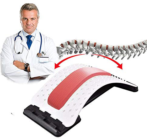 jiuzcare Nacken Dehnen Neck Corrector Schulter Relaxer Nackenstrecker Neckcrack OrthopäDisch RüCkendehner Haltungskorrektur Es Gibt 3 Einstellungsgetriebe, 60 ErhöHte Zervikale MassagegeräT, Red