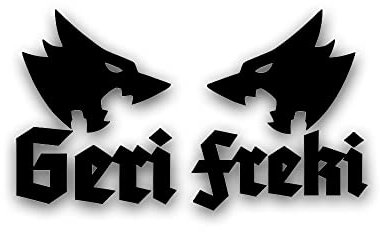 Geri und Freki Odin Wölfe Aufkleber Wikinger Gott Wolf je 10x9cm #A5564