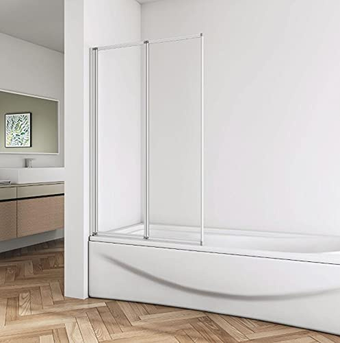 Huiyang 900x1400mm 2 Fold Pivot Folding Bath Shower Screen Glass Over Door Bathroom