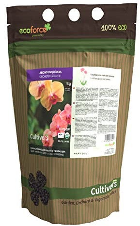 CULTIVERS Abono Orquídeas Ecológico de 1 Kg. Fertilizante de Origen 100% Orgánico y Vegano Granulado. Potencia el Crecimiento y Estimula la Floración