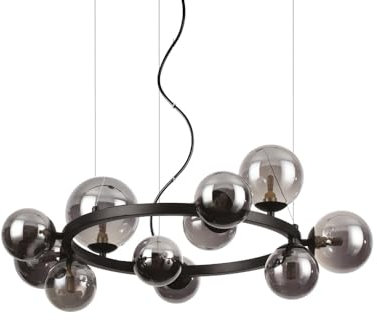Ideal Lux PERLAGE 11-flammige runde Kugel-Pendel-Deckenleuchte schwarz
