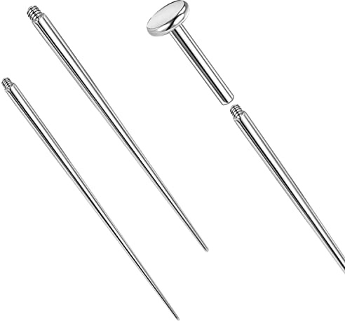 PunkTracker 14g/16g/18g ASTM F136 Titanium Piercing Taper Insertion Pin für Innengewinde Tragus/Helix/Lippe/Nase/Helix/Piercing Schmuck Knorpel Ohrringe Labret Nose Studs Stretcher Assistant Tool